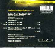 BACK COVER: Martinů Suites from Špalíček (recorded 2014), Rhapsody-Concerto (recorded 2015). Mikhail Zemtsov (Viola), Estonian National Symphony Orchestra, Neeme Järvi (Conductor) Chandos, 2016