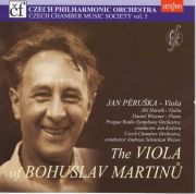 VIOLA BOHUSLAVA MARTINŮ <b>• Rhapsody-Concerto, H 337 • Tři madrigaly, H 313 • Sonáta pro violu a klavír, H 355 a více…</b> J. Pěruška - <i>viola</i>, J. Hurník - <i>housle</i>, Wiesner - <i>klavír</i>, SoČr, dir. Kučera, PKO, dir. Weiser